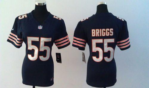  Bears #55 Lance Briggs Navy Blue Team Color Women's Stitched NFL Elite Jersey