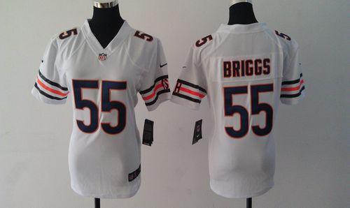  Bears #55 Lance Briggs White Women's Stitched NFL Elite Jersey