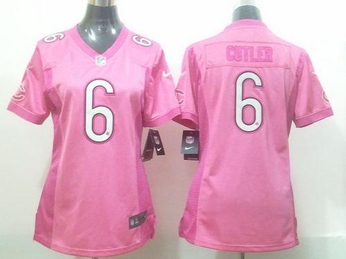  Bears #6 Jay Cutler Pink Women's Be Luv'd Stitched NFL Elite Jersey
