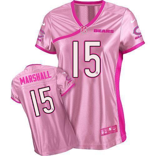  Bears #15 Brandon Marshall Pink Women's Be Luv'd Stitched NFL Elite Jersey