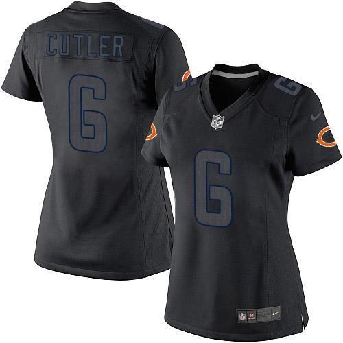  Bears #6 Jay Cutler Black Impact Women's Stitched NFL Limited Jersey