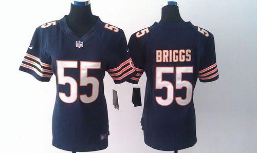  Bears #55 Lance Briggs Navy Blue Team Color Women's Stitched NFL Limited Jersey