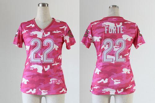  Bears #22 Matt Forte Pink Women's Stitched NFL Elite Camo Fashion Jersey
