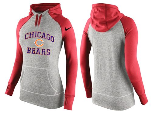Women's  Chicago Bears Performance Hoodie Grey & Red