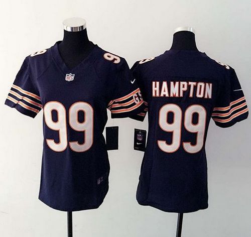  Bears #99 Dan Hampton Navy Blue Team Color Women's Stitched NFL Elite Jersey