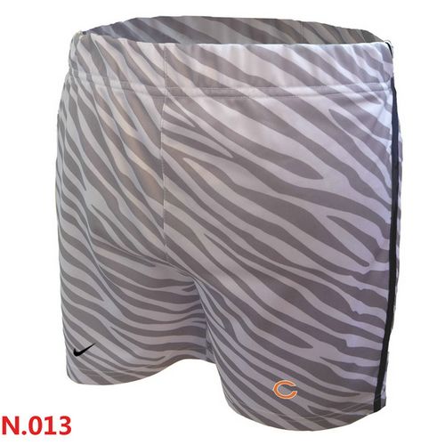 Women's  NFL Chicago Bears Embroidered Team Logo Zebra Stripes Shorts