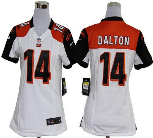  Bengals #14 Andy Dalton White Women's Stitched NFL Elite Jersey
