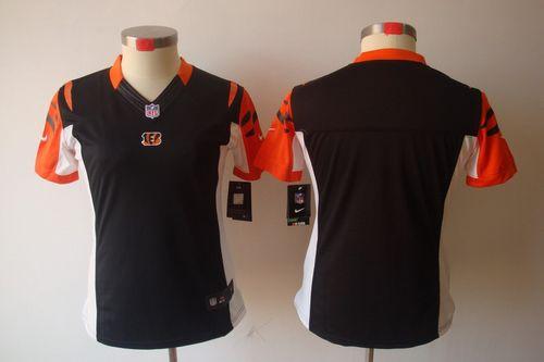  Bengals Blank Black Team Color Women's Stitched NFL Limited Jersey