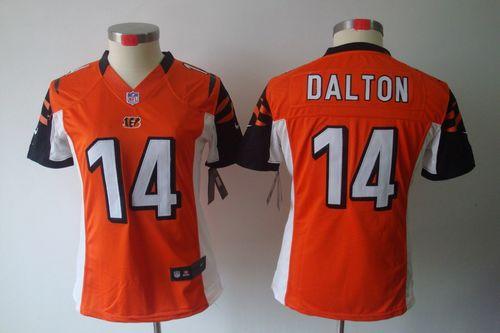  Bengals #14 Andy Dalton Orange Alternate Women's Stitched NFL Limited Jersey