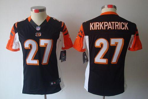  Bengals #27 Dre Kirkpatrick Black Team Color Women's Stitched NFL Limited Jersey