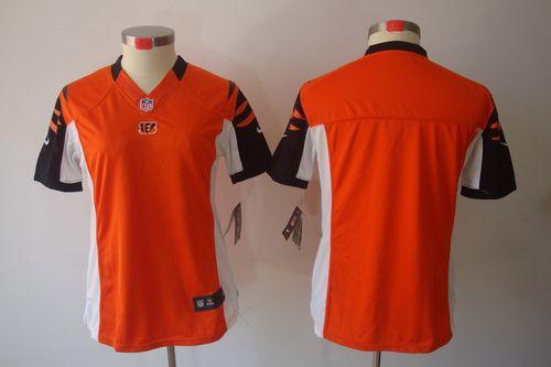  Bengals Blank Orange Alternate Women's Stitched NFL Limited Jersey