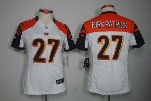  Bengals #27 Dre Kirkpatrick White Women's Stitched NFL Limited Jersey
