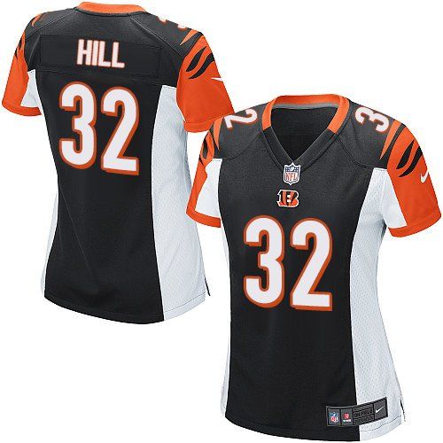  Bengals #32 Jeremy Hill Black Team Color Women's Stitched NFL Elite Jersey
