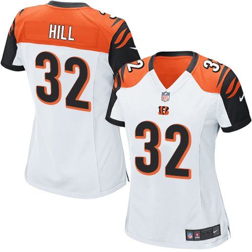  Bengals #32 Jeremy Hill White Women's Stitched NFL Elite Jersey