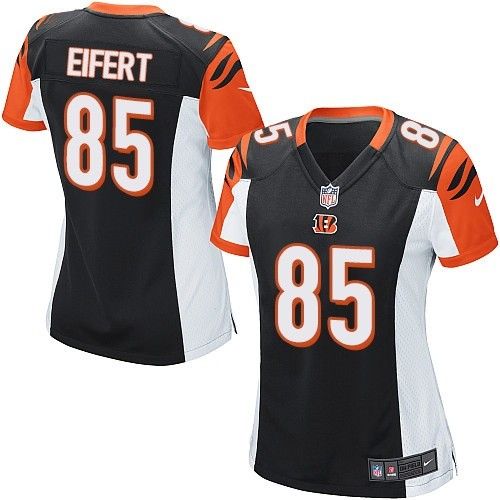  Bengals #85 Tyler Eifert Black Team Color Women's Stitched NFL Elite Jersey