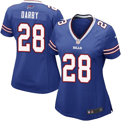  Bills #28 Ronald Darby Royal Blue Team Color Women's Stitched NFL Elite Jersey