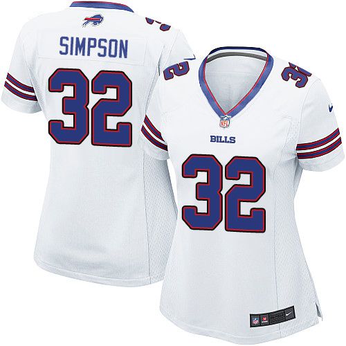  Bills #32 O. J. Simpson White Women's Stitched NFL Elite Jersey