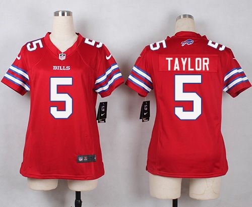  Bills #5 Tyrod Taylor Red Women's Stitched NFL Limited Rush Jersey