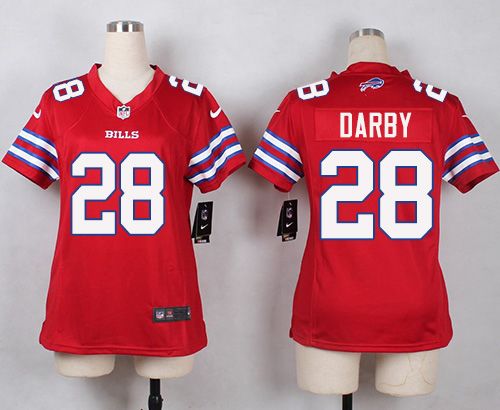  Bills #28 Ronald Darby Red Women's Stitched NFL Limited Rush Jersey