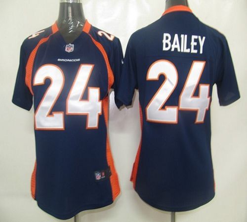  Broncos #24 Champ Bailey Blue Alternate Women's Stitched NFL Elite Jersey