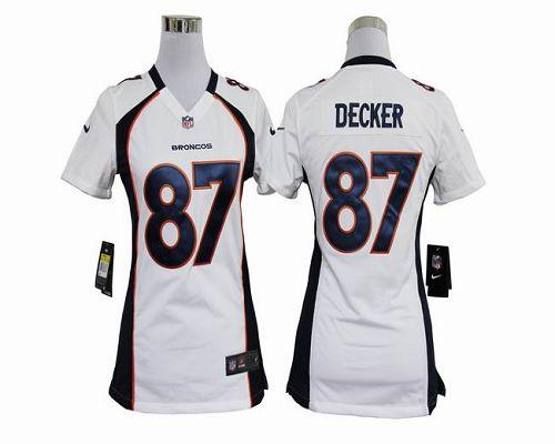  Broncos #87 Eric Decker White Women's Stitched NFL Elite Jersey