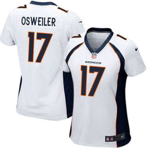  Broncos #17 Brock Osweiler White Women's Stitched NFL New Elite Jersey