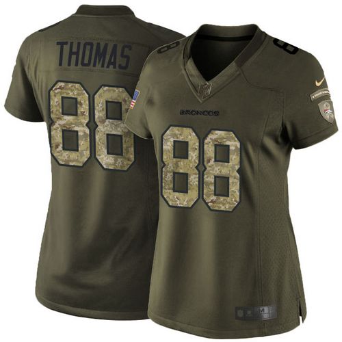  Broncos #88 Demaryius Thomas Green Women's Stitched NFL Limited Salute to Service Jersey