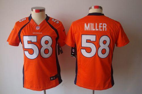  Broncos #58 Von Miller Orange Team Color Women's Stitched NFL Limited Jersey