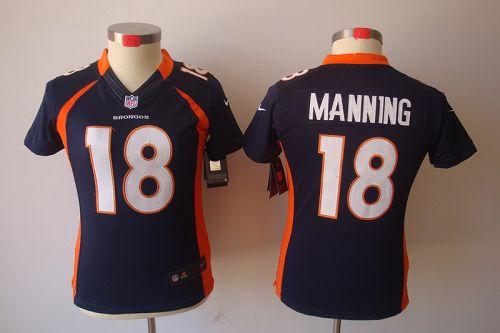  Broncos #18 Peyton Manning Blue Alternate Women's Stitched NFL Limited Jersey