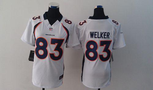  Broncos #83 Wes Welker White Women's Stitched NFL Limited Jersey