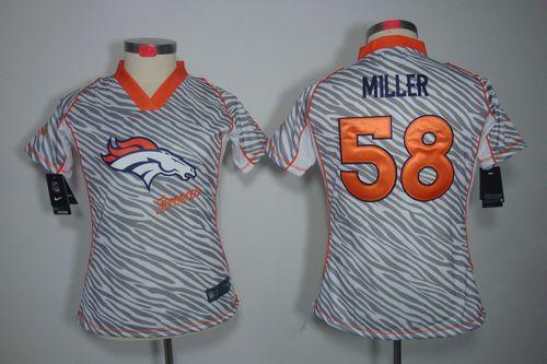  Broncos #58 Von Miller Zebra Women's Stitched NFL Elite Jersey