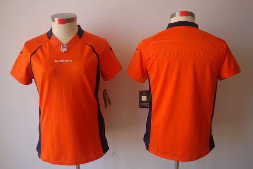  Broncos Blank Orange Team Color Women's Stitched NFL Limited Jersey