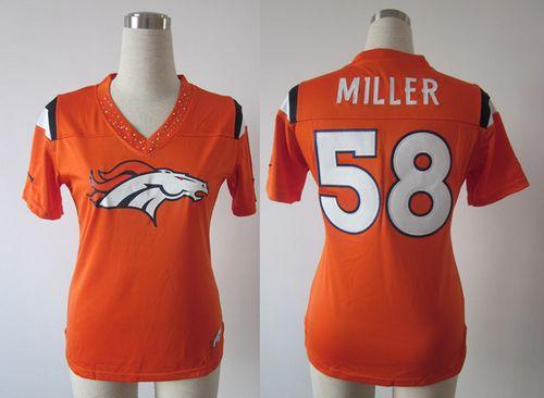  Broncos #58 Von Miller Orange Team Color Women's Stitched NFL Team Diamond Elite Jersey