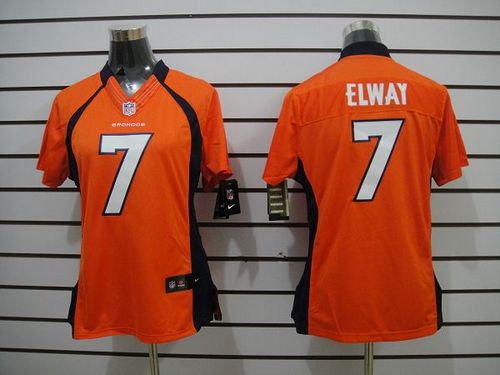  Broncos #7 John Elway Orange Team Color Women's Stitched NFL Limited Jersey