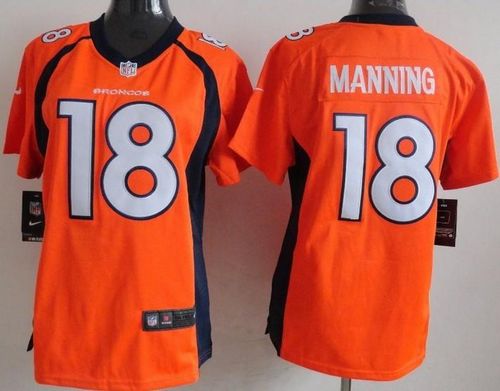  Broncos #18 Peyton Manning Orange Team Color Women's Stitched NFL New Elite Jersey