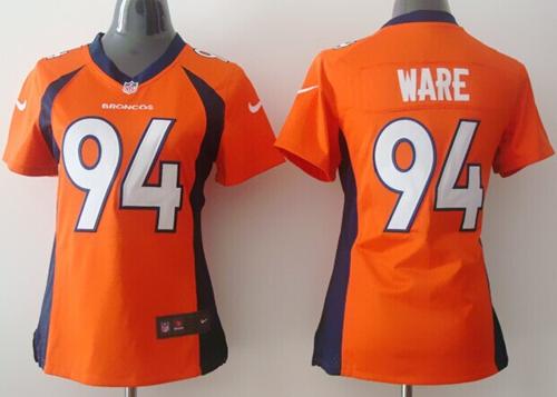  Broncos #94 DeMarcus Ware Orange Team Color Women's Stitched NFL New Elite Jersey