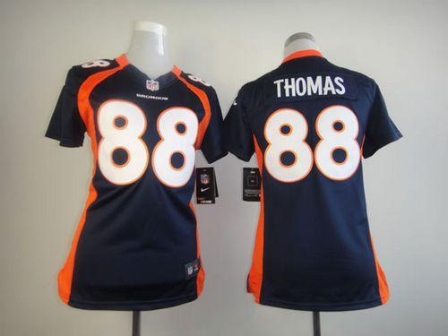  Broncos #88 Demaryius Thomas Blue Alternate Women's Stitched NFL Elite Jersey