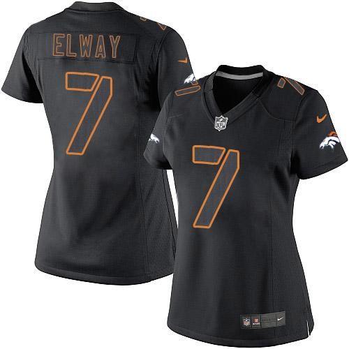  Broncos #7 John Elway Black Impact Women's Stitched NFL Limited Jersey