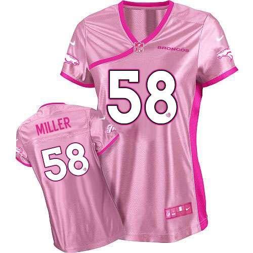  Broncos #58 Von Miller Pink Women's Be Luv'd Stitched NFL Elite Jersey