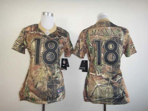  Broncos #18 Peyton Manning Camo Women's Stitched NFL Realtree Elite Jersey