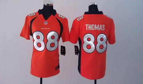  Broncos #88 Demaryius Thomas Orange Team Color Women's Stitched NFL Elite Jersey