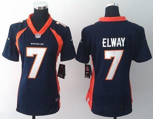  Broncos #7 John Elway Blue Alternate Women's Stitched NFL New Elite Jersey