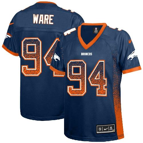  Broncos #94 DeMarcus Ware Blue Alternate Women's Stitched NFL Elite Drift Fashion Jersey