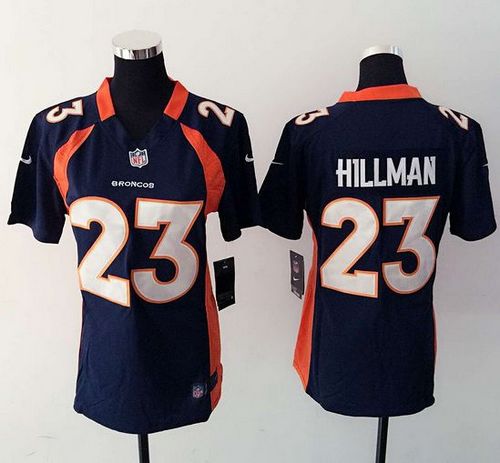  Broncos #23 Ronnie Hillman Blue Alternate Women's Stitched NFL Elite Jersey