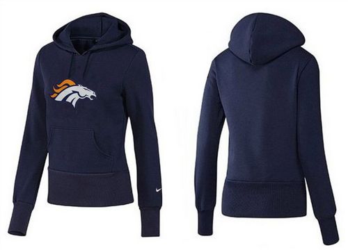 Women's Denver Broncos Logo Pullover Hoodie Navy Blue