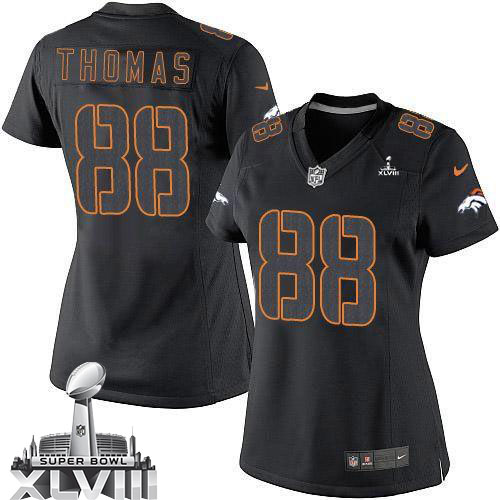  Broncos #88 Demaryius Thomas Black Impact Super Bowl XLVIII Women's Stitched NFL Limited Jersey