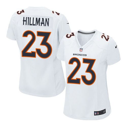  Broncos #23 Ronnie Hillman White Women's Stitched NFL Game Event Jersey