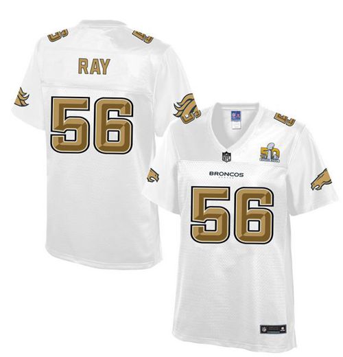  Broncos #56 Shane Ray White Women's NFL Pro Line Super Bowl 50 Fashion Game Jersey