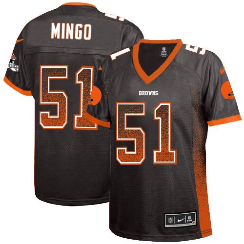  Browns #51 Barkevious Mingo Brown Team Color Women's Stitched NFL Elite Drift Fashion Jersey