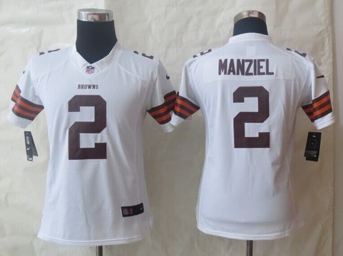  Browns #2 Johnny Manziel White Women's Stitched NFL Limited Jersey